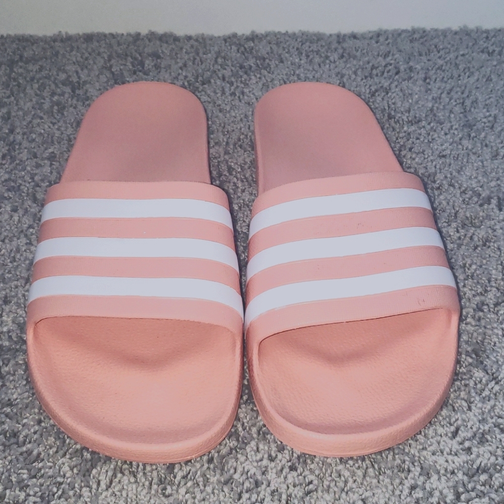 Pink Adidas Slides